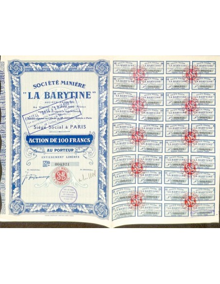 1927 - LA BARYTINE SOC. MINIERE
