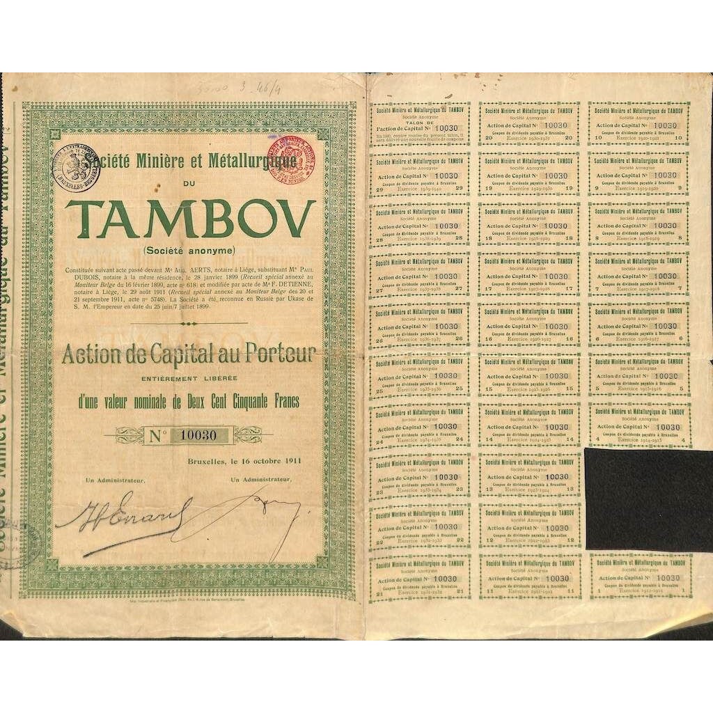 1911 - TAMBOV SOC. MINIERE ET METALLURGIQUE DU
