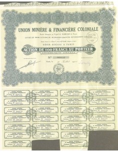 1928 - UNION MINIERE ET FINANCIERE COLONIALE