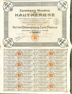 1928 - HAUT-MEKONG COMPAGNIE MINIERE DU