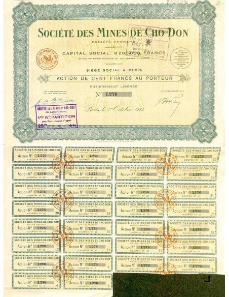 1925 - MINES DE CHO DON SOC. DES