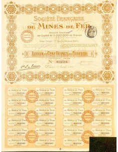 1909 - MINES DE FER SOC. FRANCAISE DE