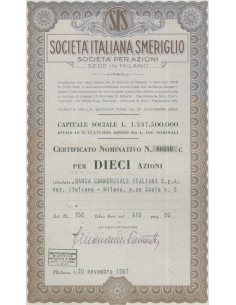 SOCIETA' ITALIANA SMERIGLIO - 10 AZIONI 1967