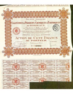 1926 - SALPETRES ET PRODUITS CHIMIQUES ET TARTRIQUES DE...