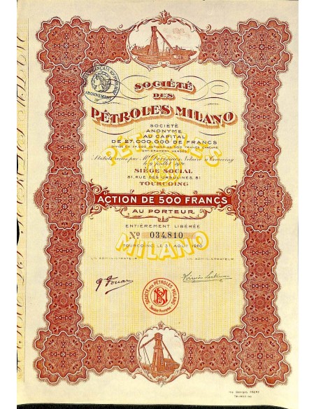 1920 - PETROLES MILANO SOC. DES