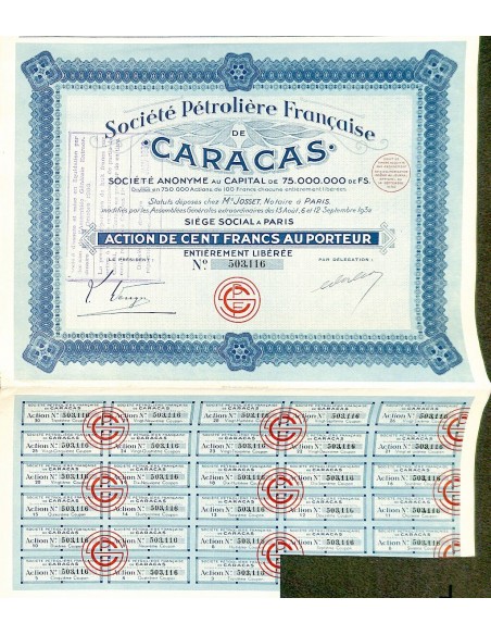 1932 - CARACAS SOC. PETROLIERE FRANCAISE DE