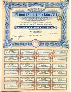 1921 - PETROLES BELLIK A GROSNYI SOC. DES