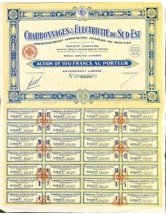 1929 - CHARBONNAGES ET ELECTRICITÉ DU SUD-EST