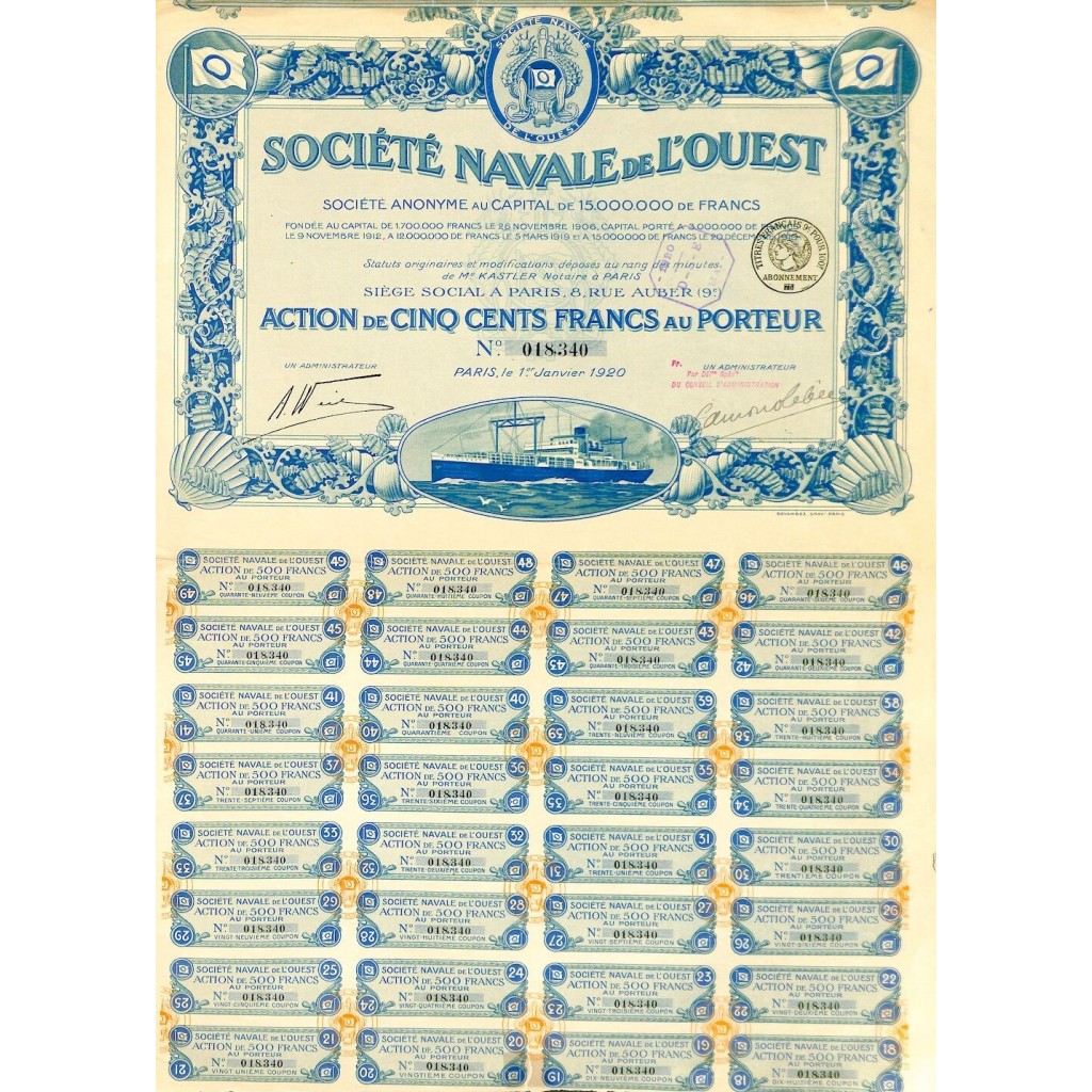 1920 - NAVALE DE L'OUEST SOC.