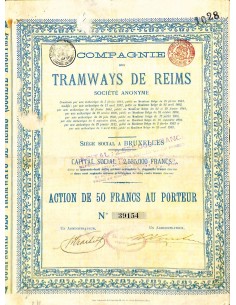 1913 - TRAMWAYS DE REIMS COMPAGNIE DES
