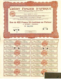 1938 - CREDIT FONCIER D'AFRIQUE (BUONO)