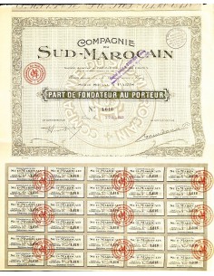 1923 - SUD-MAROCAIN COMPAGNIE DU