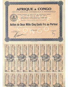 1907 - AFRIQUE ET CONGO SOC. AGRICOLE, COMMERCIALE ET...