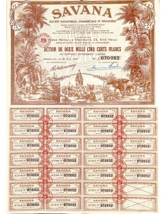 1952 - SAVANA - SOC. INDUSTRIELLE, COMMERCIALE ET FINANCIERE