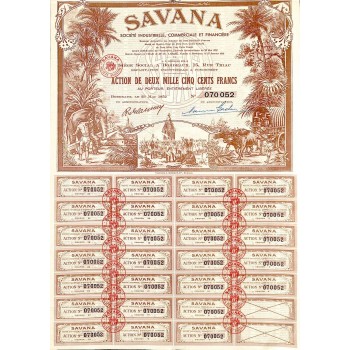1952 - SAVANA - SOC. INDUSTRIELLE, COMMERCIALE ET FINANCIERE