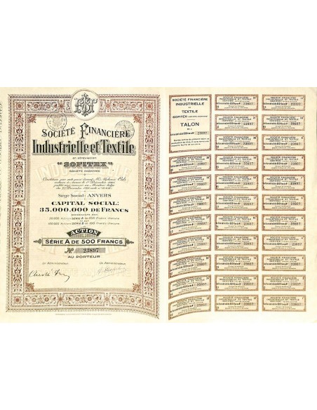 1928 - SOFITEX - SOC. FINANCIERE, INDUSTRIELLE ET TEXTILE