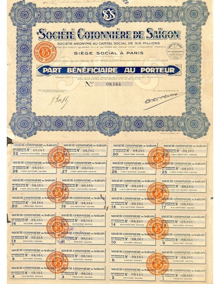 1924 - COTONNIERE DE SAIGON SOC.