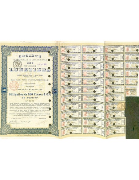 1922 - INDUSTRIELLE ET COMMERCIALE DES OUVRIERS LUNETIERS SOC.