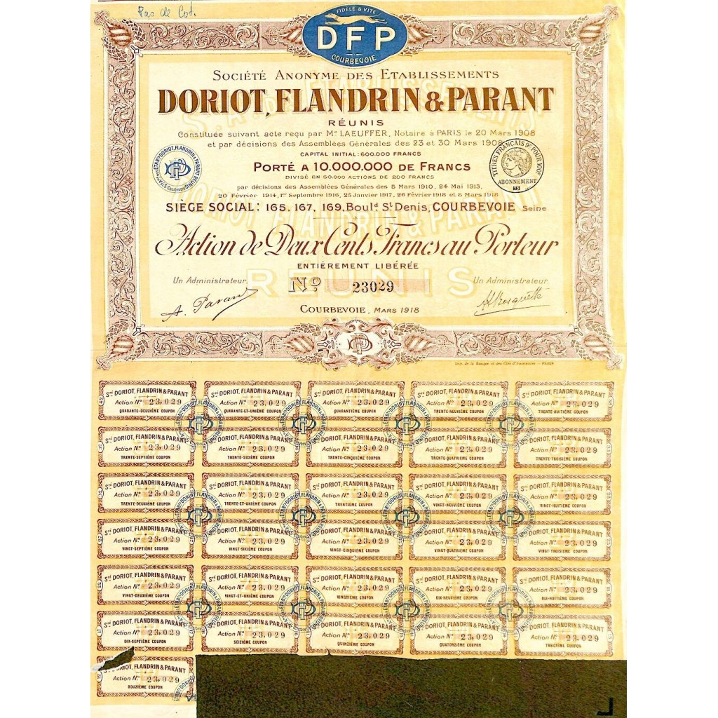 1918 - DORIOT, FLANDRIN ET PARANT REUNIS