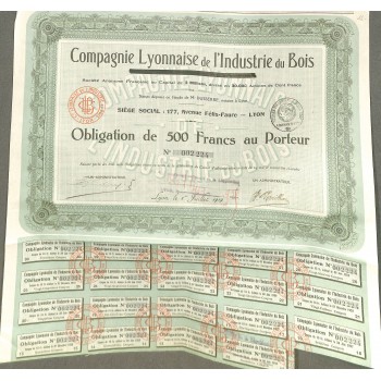 1919 - LYONNAISE DE L'INDUSTRIE DU BOIS COMPAGNIE (OBBLIGAZIONE)