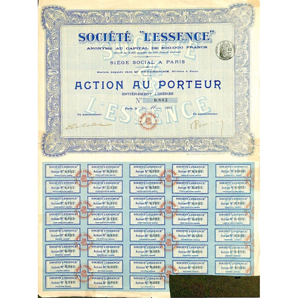 1911 - L'ESSENCE SOC.