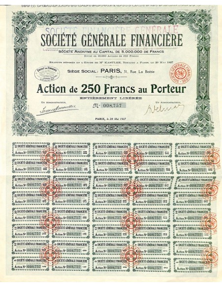 1927 - GENERALE FINANCIERE SOC.