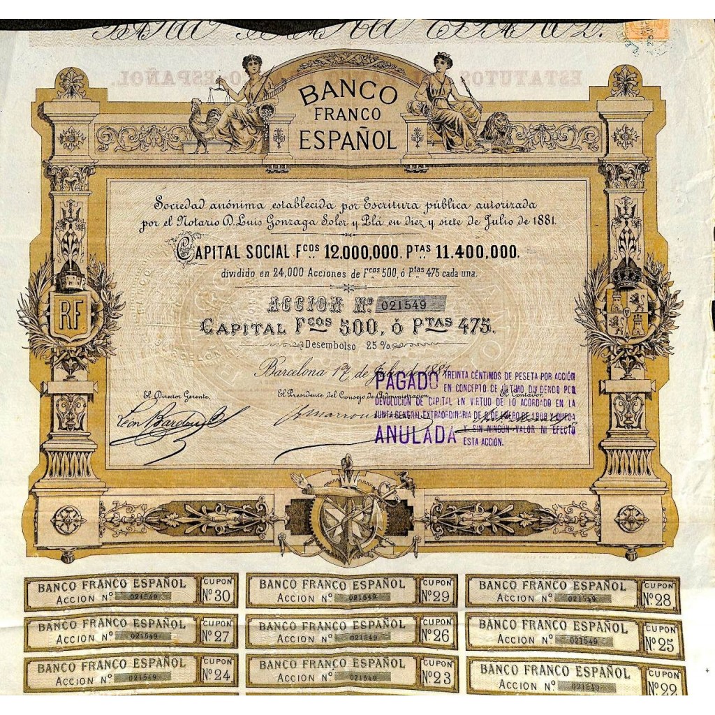 1881 - BANCO FRANCO ESPANOL