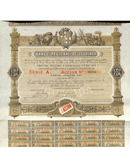 1881 - BANCO REGIONAL DE IGUALADA