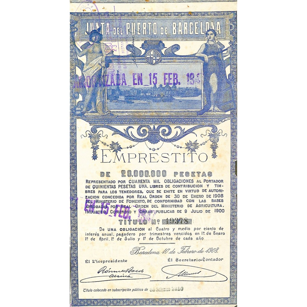 1908 - JUNTA DEL PUERTO DE BARCELONA