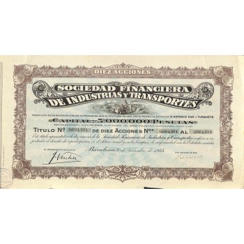 1925 - FINANCIERA DE INDUSTRIAS Y TRANSPORTES SOC.