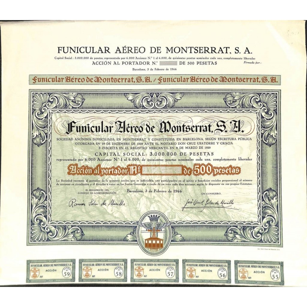1966 - FUNICULAR AEREO DE MONTSERRAT, S. A.