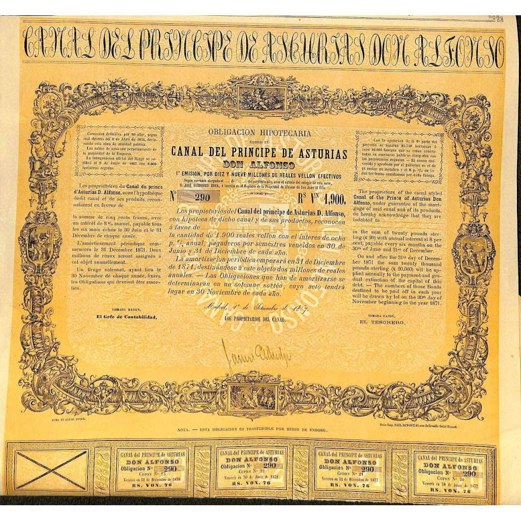1867 - CANAL DEL PRINCIPE DE ASTURIAS DON ALFONSO