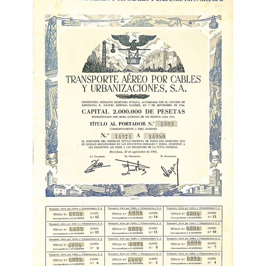 1946 - TRANSPORTE AEREO POR CABLES Y...