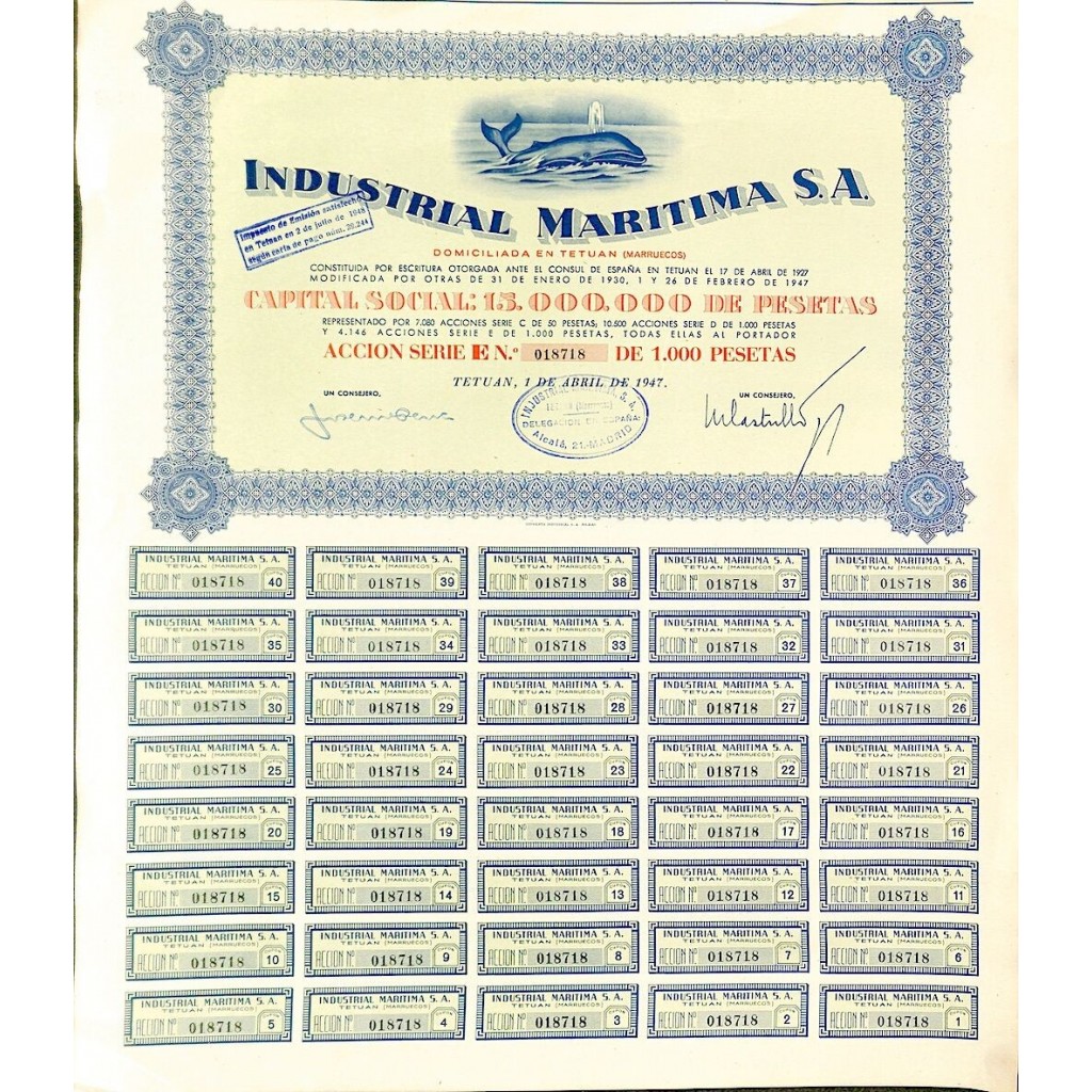 1947 - INDUSTRIAL MARITIMA S. A.