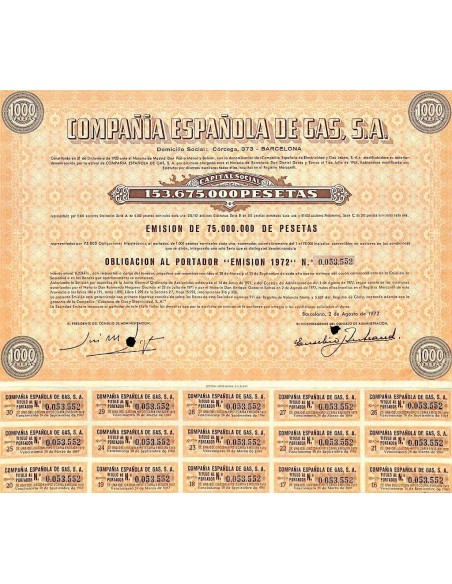 1972 - ESPANOLA DE GAS COMPANIA S. A.