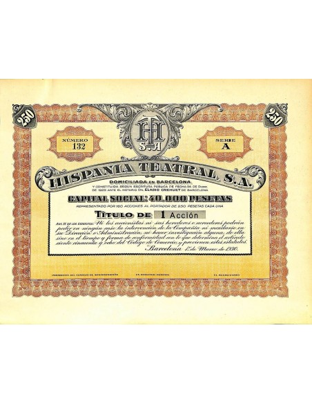 1930 - HISPANIA TEATRAL, S. A.