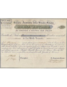 SOC. ANON. DELLA STRADA FERRATA MARIA ANTONIA... 290 AZIONI FIRENZE 1845