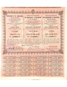 1871 - FERROCARRILES DE ZARAGOZA A ESCATRON COMP. DE LOS