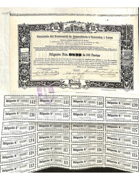 1889 - FERROCARRIL DE AMOREBIETA A GUERNICA Y LUNO COMP. DEL