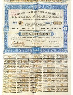 1883 - FERROCARRIL ECONOMICO DE IGUALADA A MARTORELL...