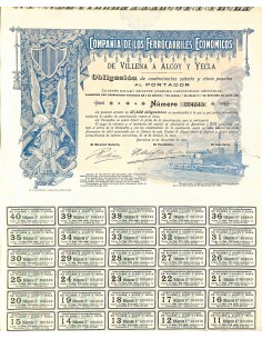 1902 - FERROCARRILES ECONOMICOS DE VILLENA A ALCOY A...