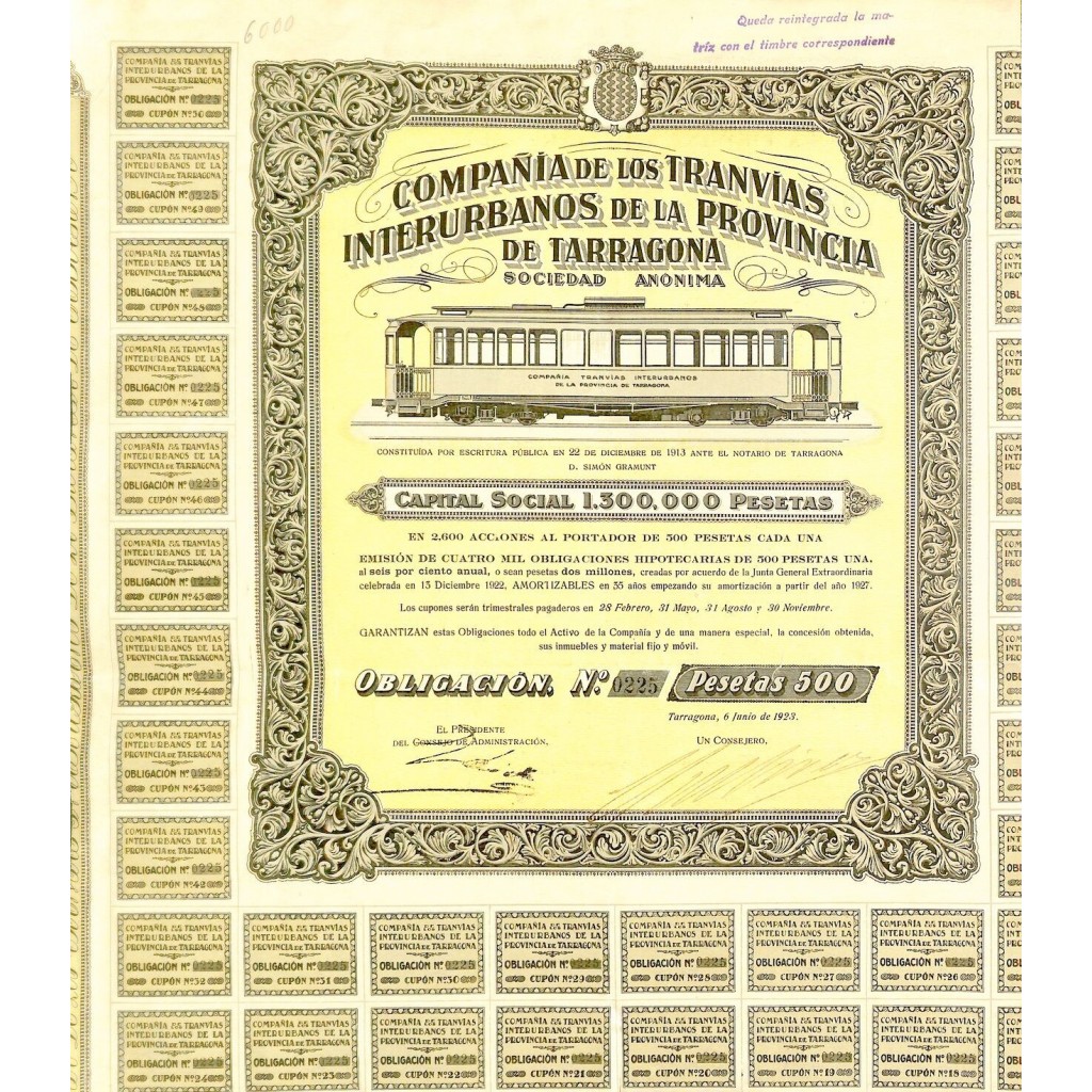 1923 - TRANVIAS INTERURBANOS DE LA PROVINCIA DE...