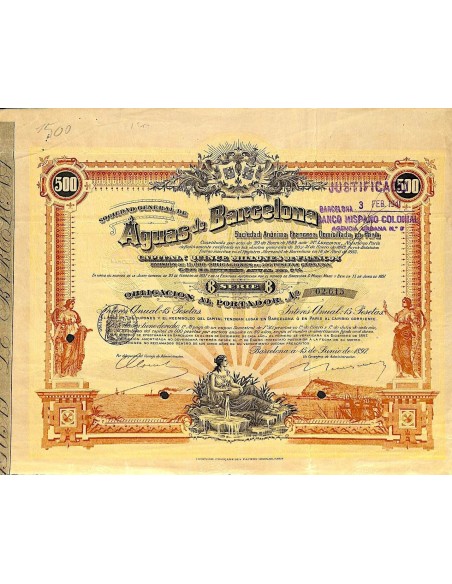 1897 - AGUAS DE BARCELONA SOC. GENERAL DE