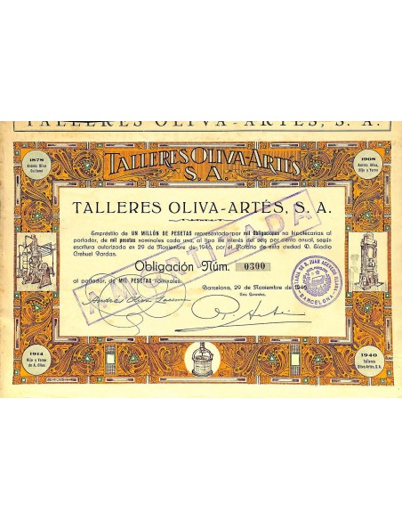 1946 - TALLERES OLIVA-ARTES, S. A.