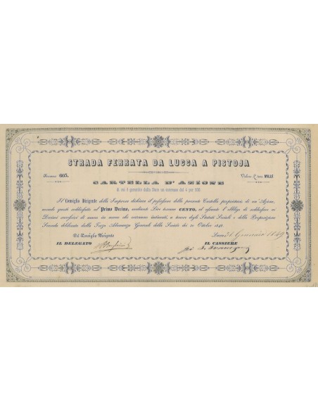 STRADA FERRATA DA LUCCA A PISTOIA - UNA AZIONE LUCCA 1849