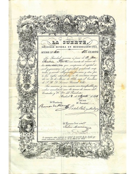 1858 - LA SUERTE - SOC. MINERA EN HIENDELAENCINA