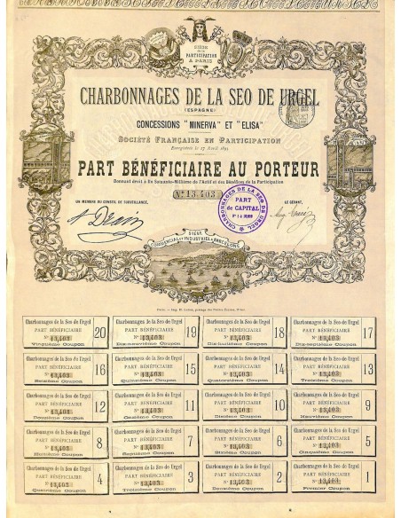 1893 - CHARBONNAGES DE LA SEO DE URGEL