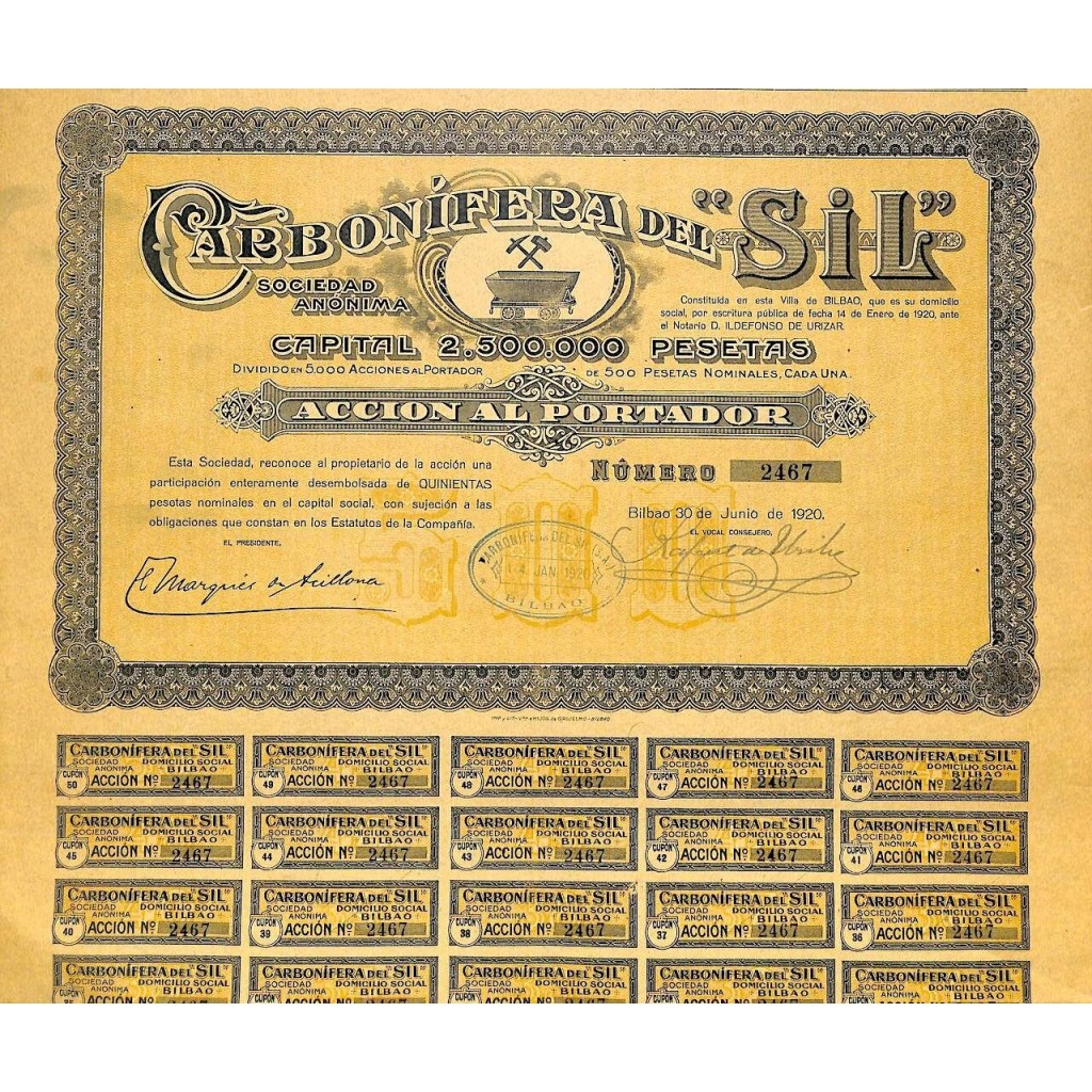 1920 - CARBONIFERA DEL SIL SOC. ANON.