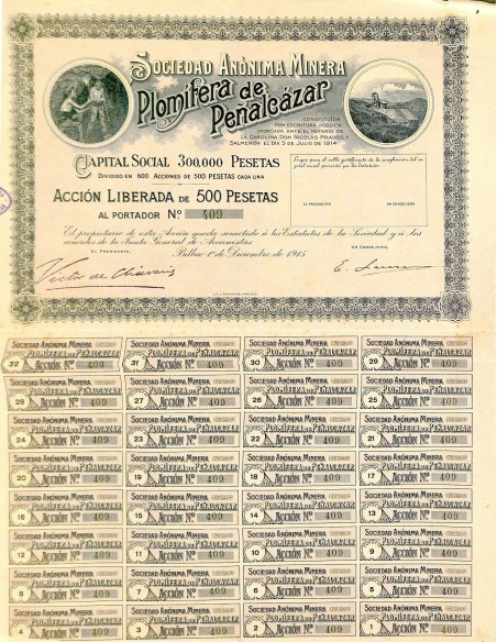 1915 - PLOMIFERA DE PENALCAZAR SOC. ANON. MINERA