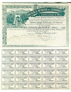 1900 - MINERA DE CARBONES DE SAN SATURNINO DE NOYA COMP....